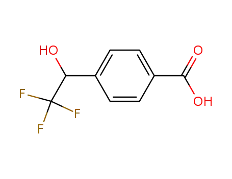 Molecular Structure of 130534-97-3 (Benzoic acid, 4-(2,2,2-trifluoro-1-hydroxyethyl)-, (S)- (9CI))