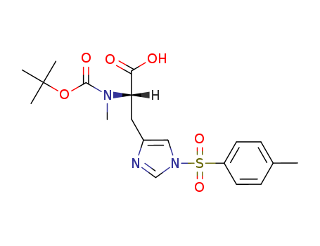 Molecular Structure of 103372-35-6 (L-Histidine,
N-[(1,1-dimethylethoxy)carbonyl]-N-methyl-1-[(4-methylphenyl)sulfonyl]-)