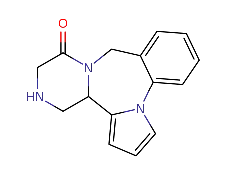 Molecular Structure of 122485-03-4 (12,13,14,14a-tetrahydro-9H,11H-pyrazino[2,1-c]pyrrolo[1,2-a][1,4]benzodiazepin-11-one)