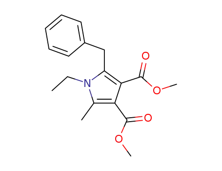 Molecular Structure of 121409-68-5 (dimethyl 2-benzyl-1-ethyl-5-methyl-1H-pyrrole-3,4-dicarboxylate)