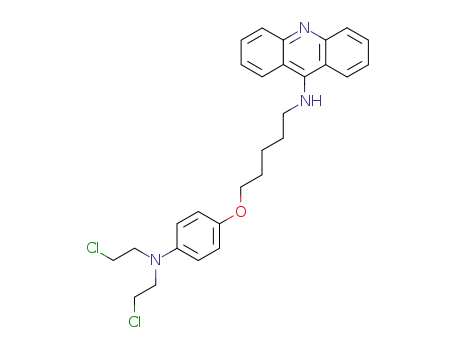 Molecular Structure of 125173-74-2 (9-Acridinamine, N-(5-(4-(bis(2-chloroethyl)amino)phenoxy)pentyl)-)