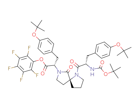 Molecular Structure of 121773-02-2 ((S)-2-{(R)-1-[(S)-2-tert-Butoxycarbonylamino-3-(4-tert-butoxy-phenyl)-propionyl]-6-oxo-1,7-diaza-spiro[4.4]non-7-yl}-3-(4-tert-butoxy-phenyl)-propionic acid pentafluorophenyl ester)