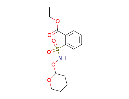 Molecular Structure of 164078-42-6 (Benzoic acid, 2-[[[(tetrahydro-2H-pyran-2-yl)oxy]amino]sulfonyl]-, ethyl
ester)