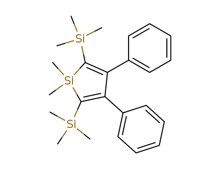 Molecular Structure of 79628-06-1 (1,1-DIMETHYL-3,4-DIPHENYL-2,5-BIS-TRIMETHYLSILANYL-1H-SILOLE)