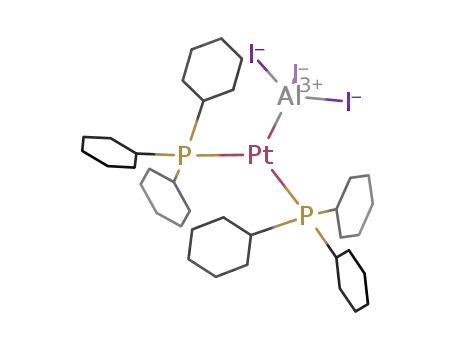 Molecular Structure of 960294-96-6 (Pt(P(C<sub>6</sub>H<sub>11</sub>)3)2AlI<sub>3</sub>)
