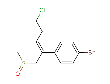 Molecular Structure of 112933-84-3 (Benzene, 1-bromo-4-[4-chloro-1-[(methylsulfinyl)methyl]-1-butenyl]-, (Z)-)
