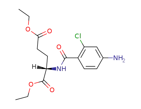 Molecular Structure of 80014-92-2 (L-Glutamic acid, N-(4-amino-2-chlorobenzoyl)-, diethyl ester)