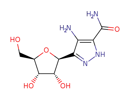 Molecular Structure of 62160-01-4 (1-(4-amino-3-carbamoyl-1H-pyrazol-5-yl)-1,4-anhydropentitol)