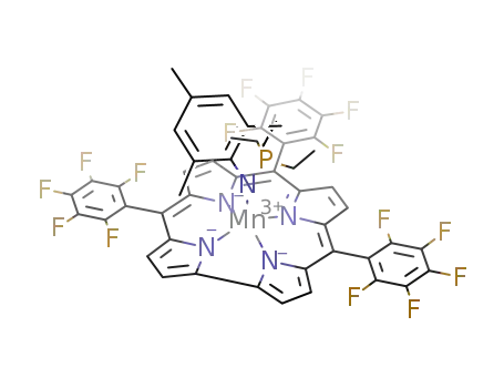 Molecular Structure of 488090-81-9 (manganeser(III) 5,10,15-tris(pentafluorophenyl)corrole NPEt<sub>3</sub>(mesityl))
