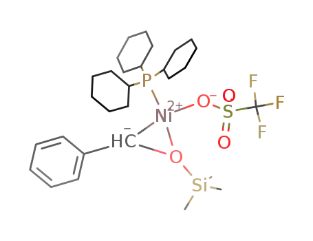 Molecular Structure of 907606-54-6 ([(η1:η1-Me3SiOCH(Ph)Ni(PCy3)OTf])