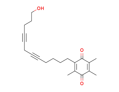Molecular Structure of 80809-73-0 (2,5-Cyclohexadiene-1,4-dione,
2-(12-hydroxy-5,8-dodecadiynyl)-3,5,6-trimethyl-)