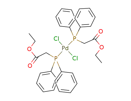 Molecular Structure of 64492-09-7 (trans-dichlorobis(ethyl diphenylphosphinoacetate)palladium(II))