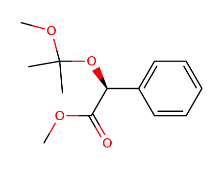 Molecular Structure of 167702-78-5 ((S)-(1-Methoxy-1-methyl-ethoxy)-phenyl-acetic acid methyl ester)