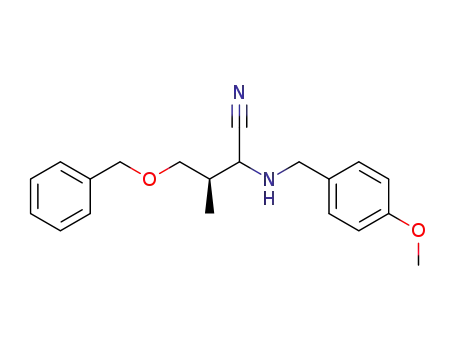 Molecular Structure of 130533-04-9 ((3R)-2-(4-methoxybenzylamino)-3-benzyloxymethylbutyronitrile)