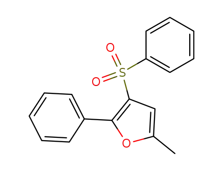 Molecular Structure of 132268-96-3 (Furan, 5-methyl-2-phenyl-3-(phenylsulfonyl)-)