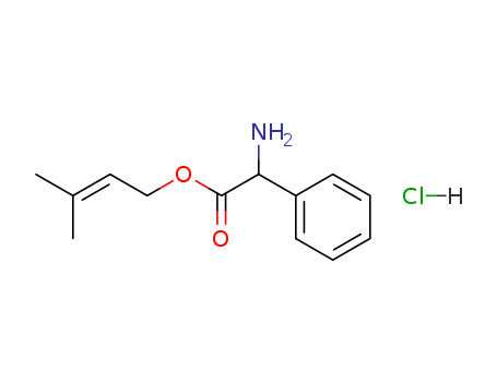 Molecular Structure of 103670-03-7 (Benzeneacetic acid, a-amino-, 3-methyl-2-butenyl ester, hydrochloride)