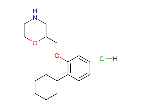 Molecular Structure of 75224-39-4 (2-[(2-cyclohexylphenoxy)methyl]morpholine hydrochloride)