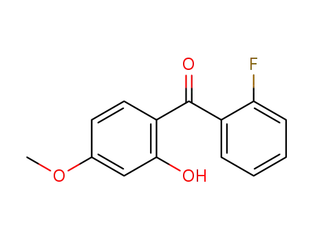 Molecular Structure of 3119-88-8 ((2-fluorophenyl)(2-hydroxy-4-methoxyphenyl)methanone)