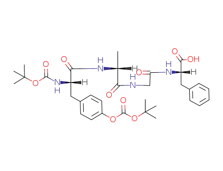 Molecular Structure of 145594-19-0 (N,O-bis(tert-butoxycarbonyl)-L-tyrosyl-D-alanylglycyl-L-phenylalanine)