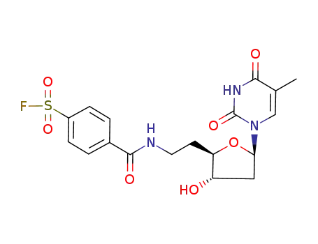 Molecular Structure of 76563-09-2 (5-methyl-1-(2,5,6-trideoxy-6-{[4-(fluorosulfonyl)benzoyl]amino}hexofuranosyl)pyrimidine-2,4(1H,3H)-dione)