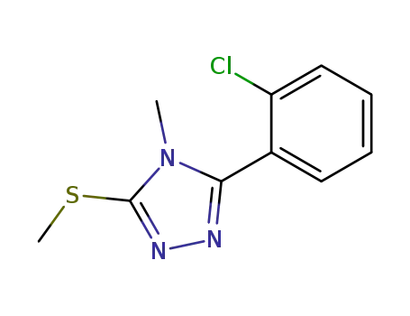 Molecular Structure of 116850-67-0 (3-(2-chlorophenyl)-4-methyl-5-(methylsulfanyl)-4H-1,2,4-triazole)