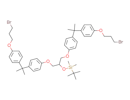 Molecular Structure of 206259-63-4 ([2-(4-{1-[4-(3-bromo-propoxy)-phenyl]-1-methyl-ethyl}-phenoxy)-1-(4-{1-[4-(3-bromo-propoxy)-phenyl]-1-methyl-ethyl}-phenoxymethyl)-ethoxy]-<i>tert</i>-butyl-dimethyl-silane)
