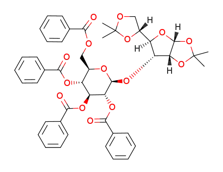 Molecular Structure of 1138333-94-4 (2,3,4,6-tetra-O-benzoyl-β-D-glucopyranosyl-(1->3)-1,2:5,6-di-O-isopropylidene-α-D-allofuranose)
