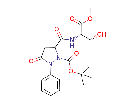 Molecular Structure of 1126476-83-2 ((R/S)-tert-butyl-5-((2S,3R)-3-hydroxy-1-methoxy-1-oxobutan-2-ylcarbamoyl)-3-oxo-2-phenylpyrazolidine-1-carboxylate)