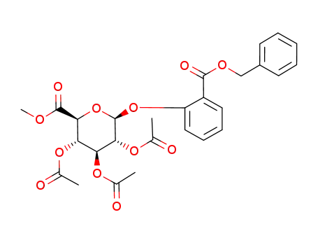 Molecular Structure of 221287-88-3 (Methyl 1-((2-Benzyloxycarbonxyl)phenyl)-2,3,4-tri-O-acetyl--D-glucopyranuronate)