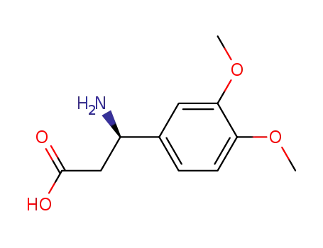 Molecular Structure of 713513-03-2 ((R)-3-Amino-3-(3,4-dimethoxy-phenyl)-propionic acid)