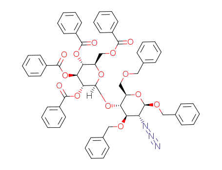 benzyl 2,3,4,6-tetra-O-benzoyl-β-D-glucopyranosyl-(1->4)-2-azido-3,6-di-O-benzyl-2-deoxy-β-D-glucopyranoside