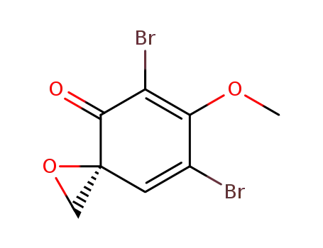 Molecular Structure of 195392-54-2 (1-Oxaspiro[2.5]octa-5,7-dien-4-one, 5,7-dibromo-6-methoxy-, (S)-)