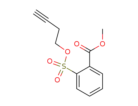 Molecular Structure of 143850-22-0 (Benzoic acid, 2-[(3-butynyloxy)sulfonyl]-, methyl ester)