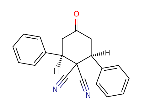 Molecular Structure of 143287-16-5 (1,1-Cyclohexanedicarbonitrile, 4-oxo-2,6-diphenyl-, cis-)