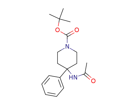 Molecular Structure of 182621-52-9 (TERT-BUTYL 4-ACETAMIDO-4-PHENYLPIPERIDINE-1-CARBOXYLATE)