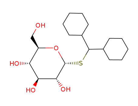 Molecular Structure of 197164-63-9 ((2R,3R,4S,5S,6R)-2-Dicyclohexylmethylsulfanyl-6-hydroxymethyl-tetrahydro-pyran-3,4,5-triol)