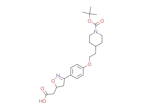 1-Piperidinecarboxylic acid,
4-[2-[4-[5-(carboxymethyl)-4,5-dihydro-3-isoxazolyl]phenoxy]ethyl]-,
1-(1,1-dimethylethyl) ester