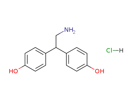 Molecular Structure of 3516-08-3 (4,4'-(2-amino-ethylidene)-di-phenol; hydrochloride)