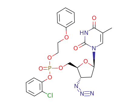 Phosphoric acid (2S,3S,5R)-3-azido-5-(5-methyl-2,4-dioxo-3,4-dihydro-2H-pyrimidin-1-yl)-tetrahydro-furan-2-ylmethyl ester 2-chloro-phenyl ester 2-phenoxy-ethyl ester