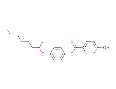 Molecular Structure of 110482-78-5 (Benzoic acid, 4-hydroxy-, 4-[(1-methylheptyl)oxy]phenyl ester, (S)-)