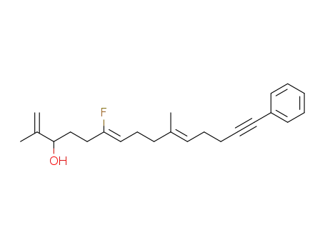 Molecular Structure of 316791-68-1 ((6Z,10E)-6-fluoro-2,10-dimethyl-15-phenylpentadeca-1,6,10-trien-14-yn-3-ol)