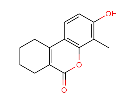 Molecular Structure of 55047-37-5 (3-Hydroxy-4-methyl-7,8,9,10-tetrahydro-6H-benzo[c]chromen-6-one)