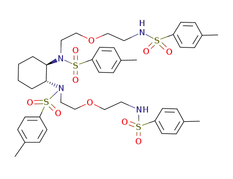 Molecular Structure of 308798-04-1 ((R,R)-N,N'-(Cyclohexane-1,2-diyl)-N,N',N'',N'''-tetrakis(p-toluenesulfonyl)bis(3-oxapentane-1,5-diamine))