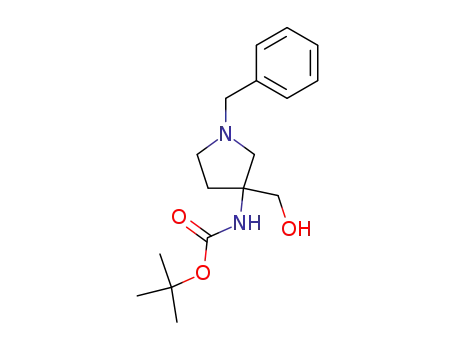 Molecular Structure of 475469-14-8 (1-benzyl-3-(hydroxymethyl)-3-Boc-amino pyrrolidine)
