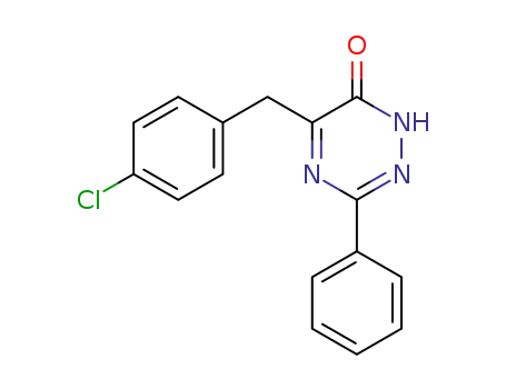 Molecular Structure of 40108-65-4 (1,2,4-Triazin-6(1H)-one, 5-[(4-chlorophenyl)methyl]-3-phenyl-)