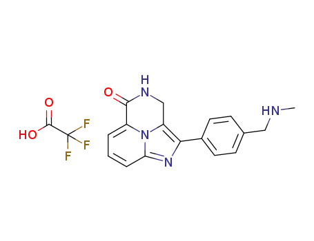 Molecular Structure of 1187317-72-1 (N-methyl-[4-(5-oxo-4,5-dihydro-3H-1,4,8b-triazaacenaphthylen-2-yl)phenyl]methanamine trifluoroacetate)