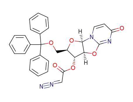 Diazo-acetic acid (2R,3R,3aS,9aR)-6-oxo-2-trityloxymethyl-2,3,3a,9a-tetrahydro-6H-furo[2',3':4,5]oxazolo[3,2-a]pyrimidin-3-yl ester