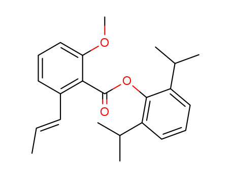 Molecular Structure of 438569-39-2 (2-Methoxy-6-((E)-propenyl)-benzoic acid 2,6-diisopropyl-phenyl ester)