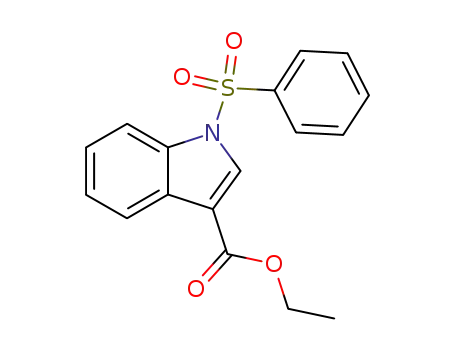 Molecular Structure of 80360-15-2 (1H-Indole-3-carboxylic acid, 1-(phenylsulfonyl)-, ethyl ester)