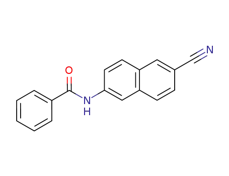 Molecular Structure of 71590-35-7 (Benzamide, N-(6-cyano-2-naphthalenyl)-)